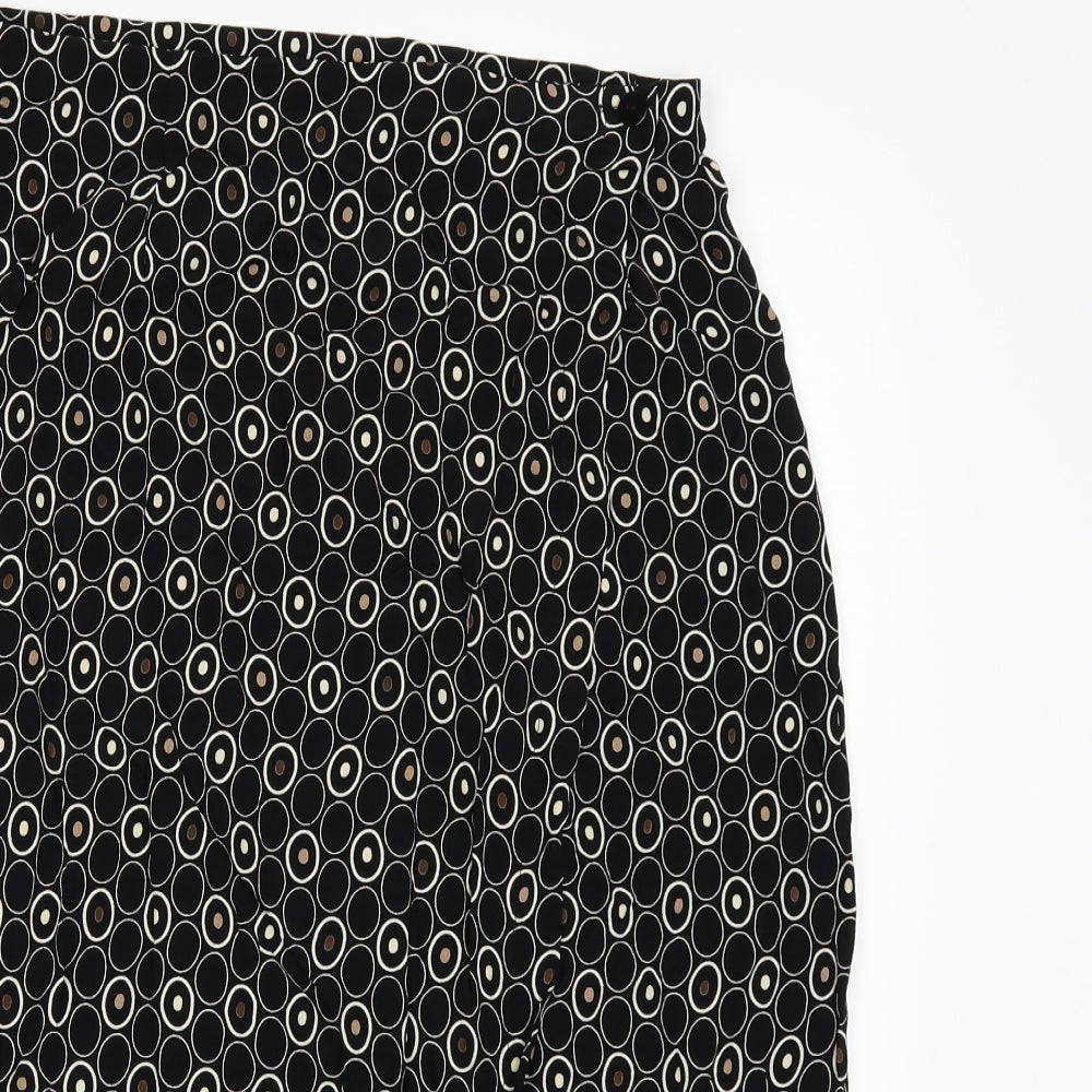Marks and Spencer Womens Black Geometric  Wrap Skirt Size 22