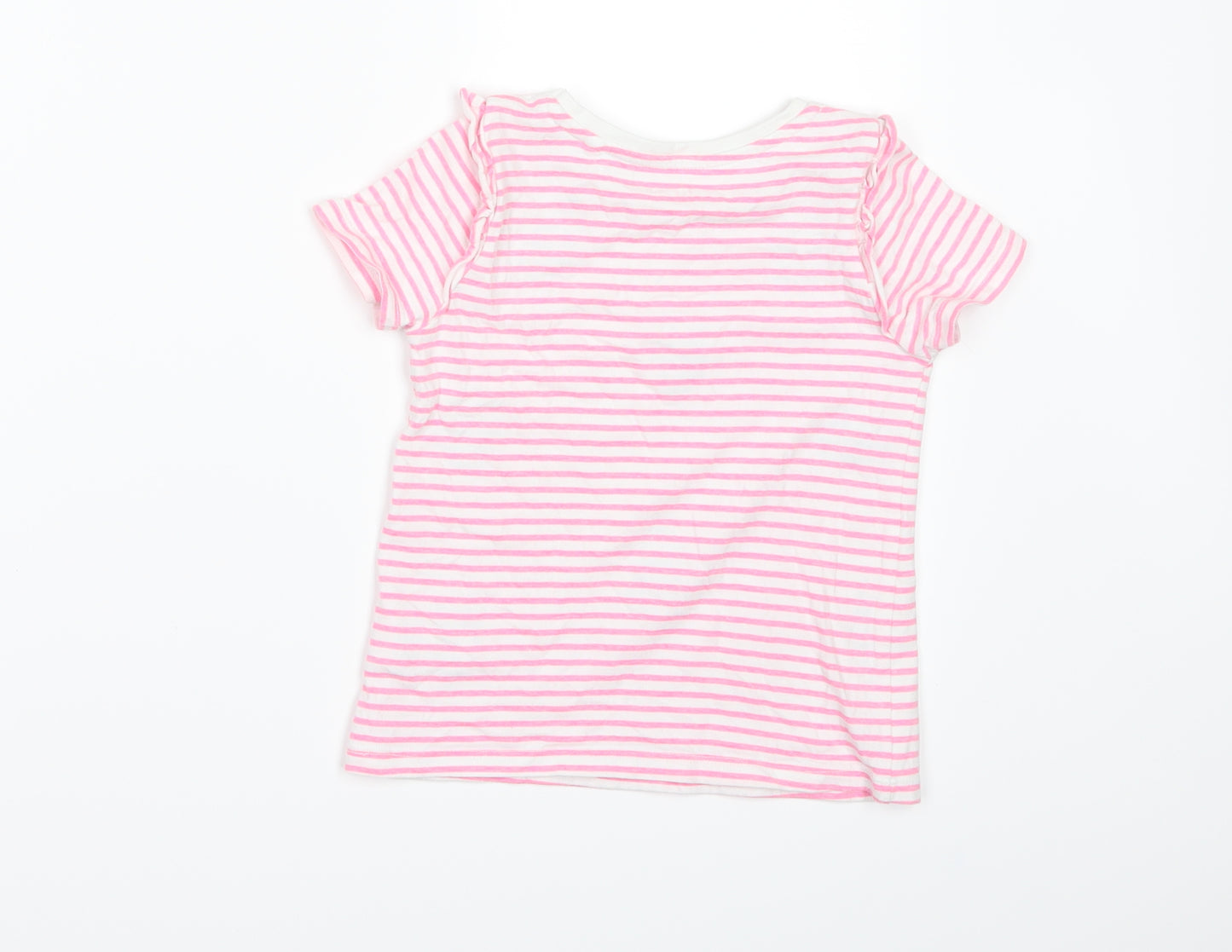 TU Girls Pink Striped  Basic T-Shirt Size 4-5 Years  - PANDA