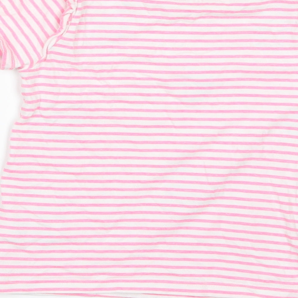TU Girls Pink Striped  Basic T-Shirt Size 4-5 Years  - PANDA
