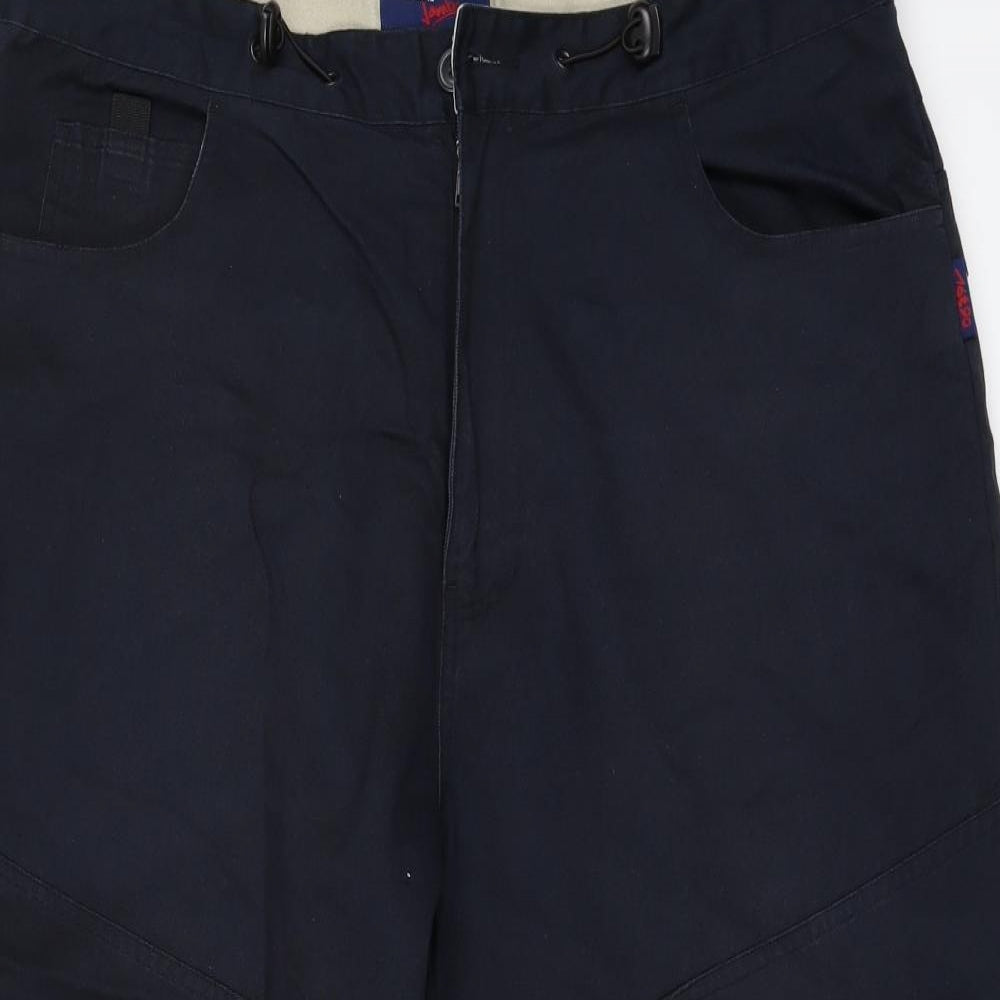 JAMBO Mens Blue   Cropped Trousers Size L L20 in