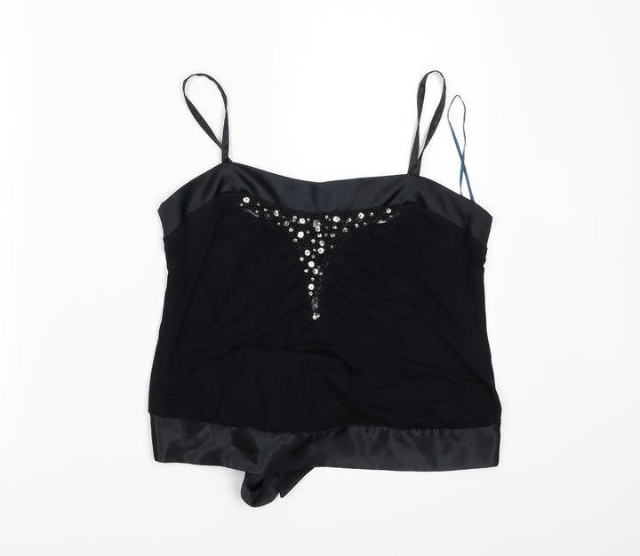 Stark Womens Black Cropped Blouse Size 10