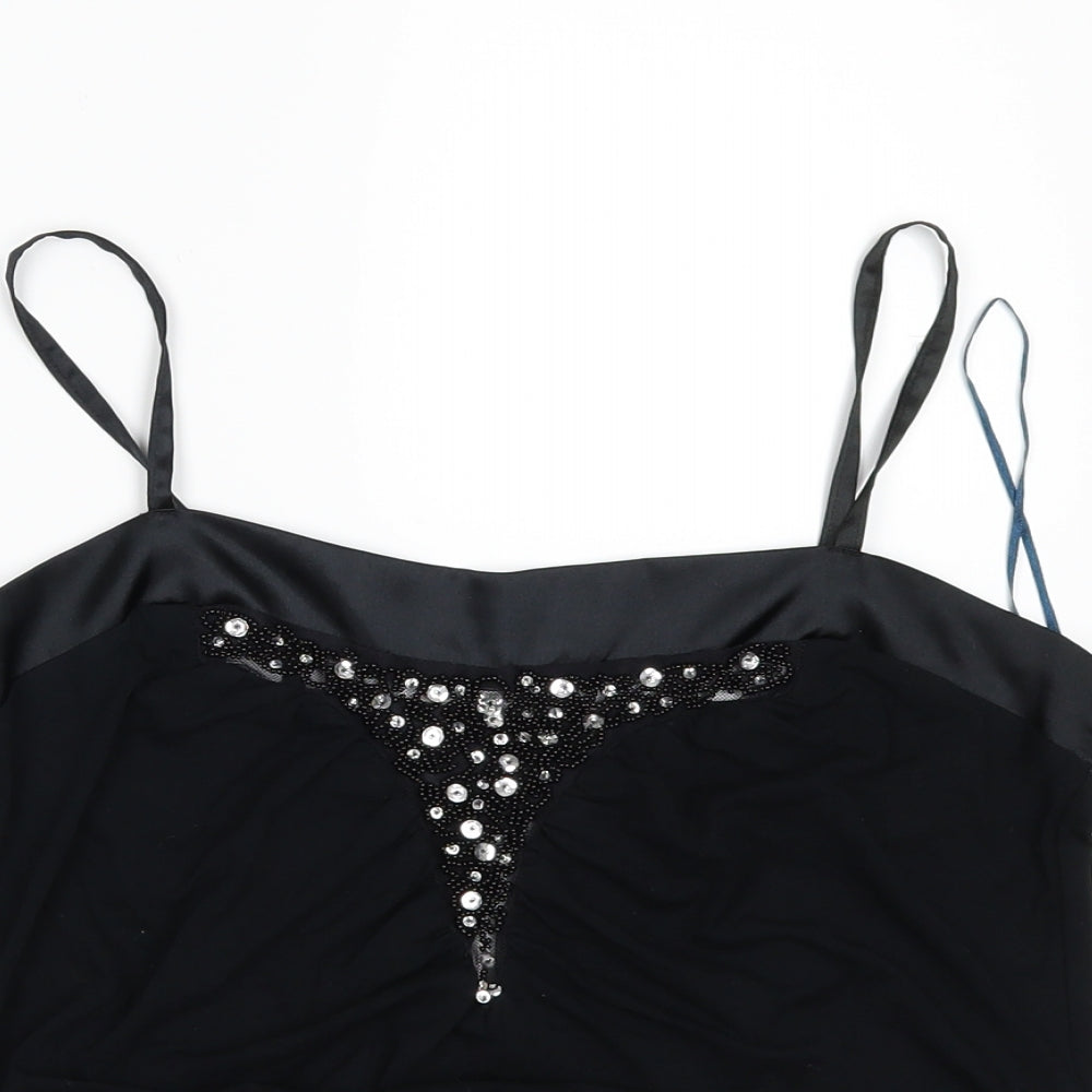 Stark Womens Black   Cropped Blouse Size 10