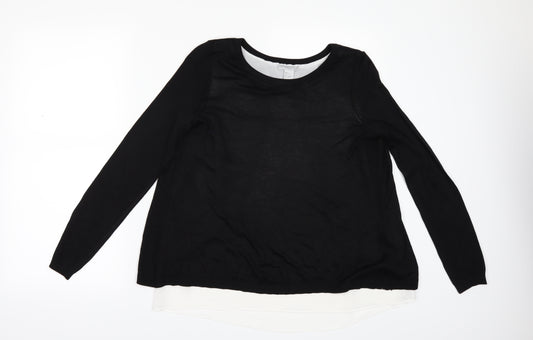 Front view of H&M women’s black jumper, size S