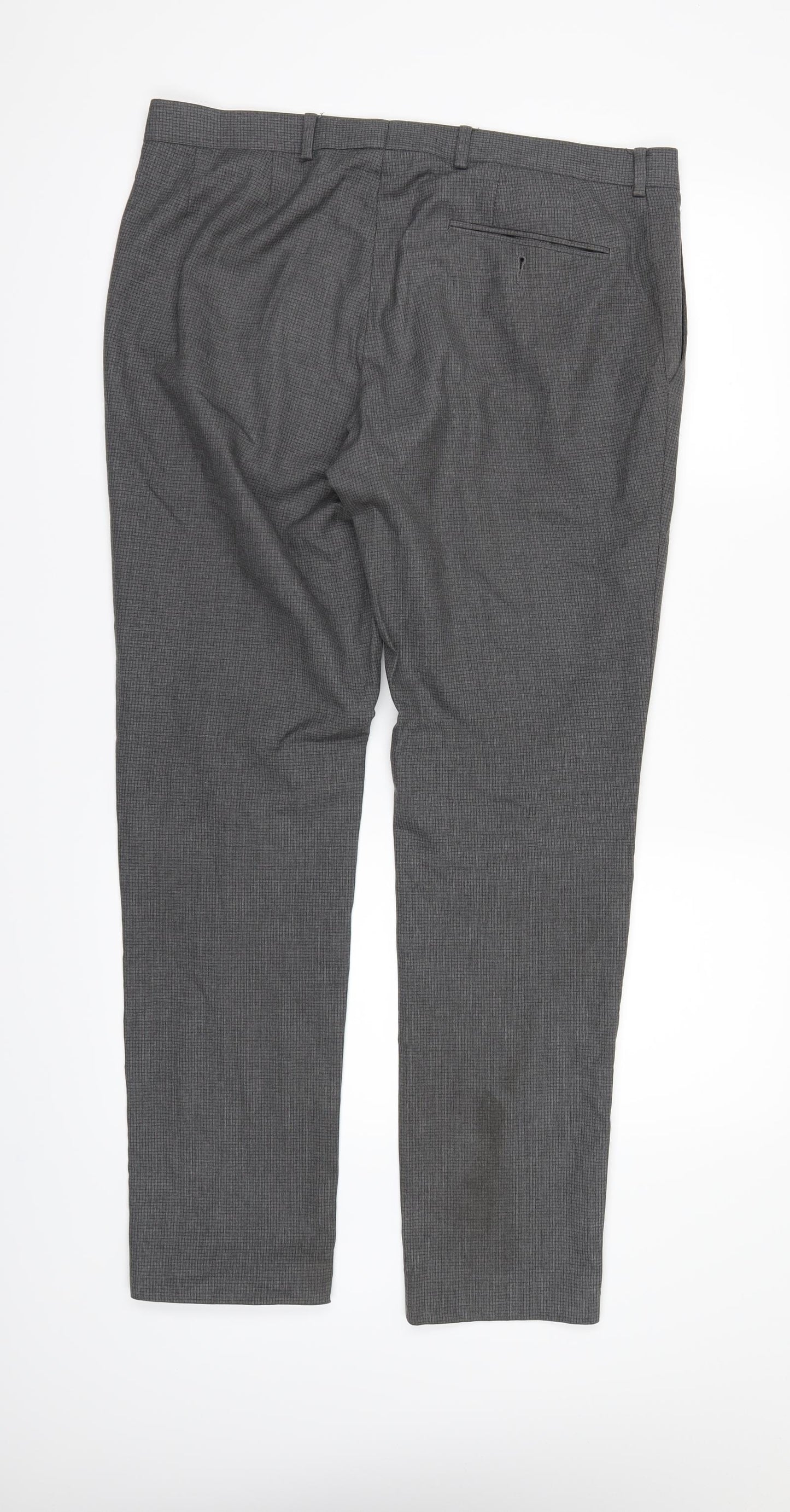 Marks and Spencer Mens Grey Check  Trousers  Size 34 L31 in