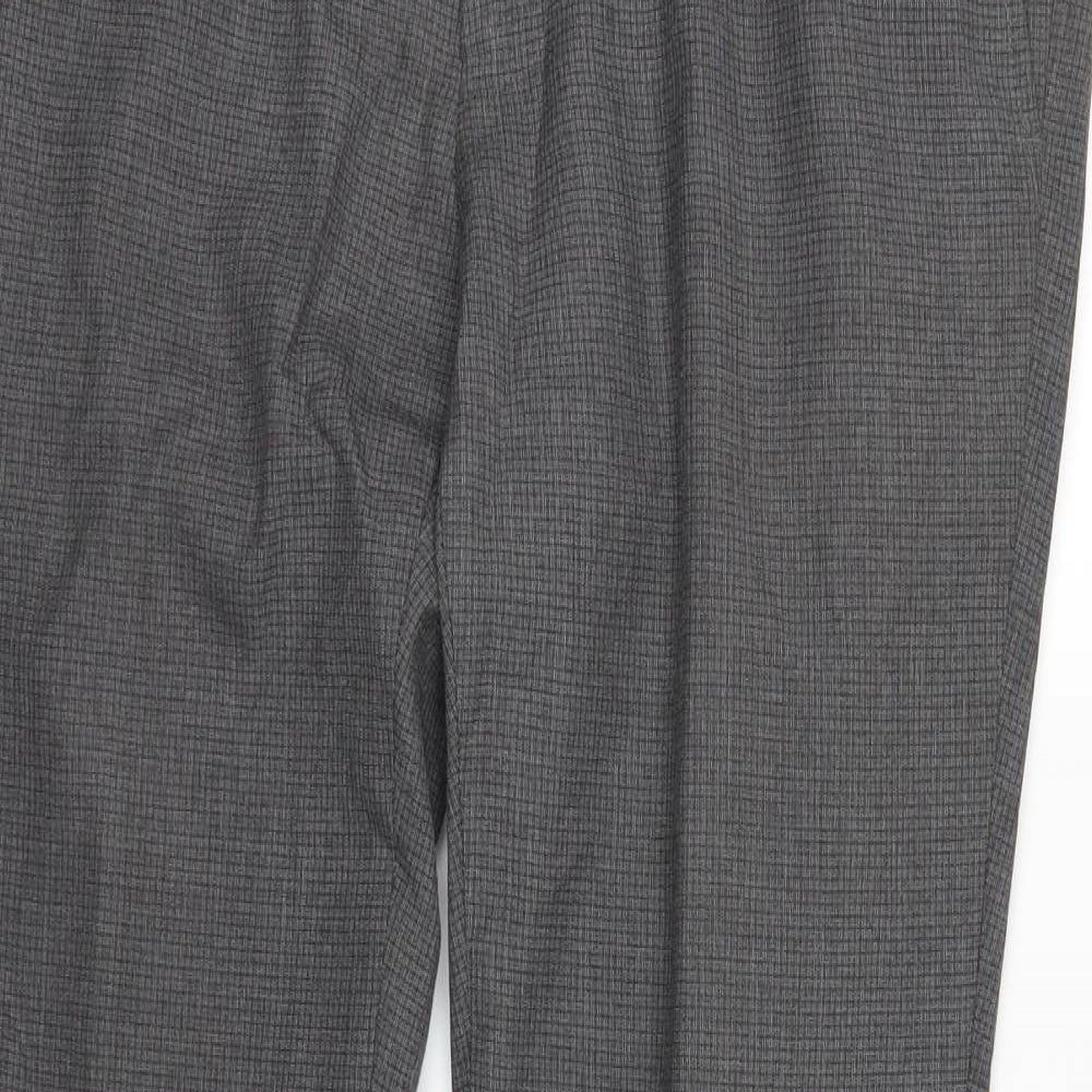 Marks and Spencer Mens Grey Check  Trousers  Size 34 L31 in