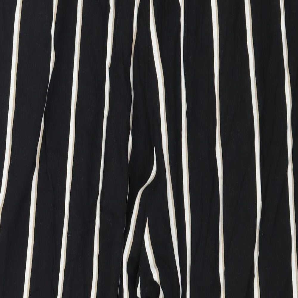 H&M Womens Black Striped  Trousers  Size 12 L25 in