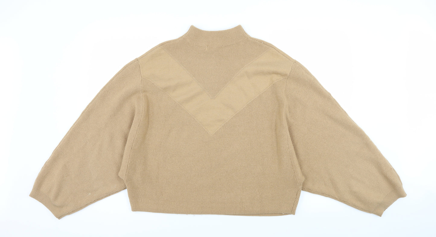 H&M Womens Beige  Knit Pullover Jumper Size M