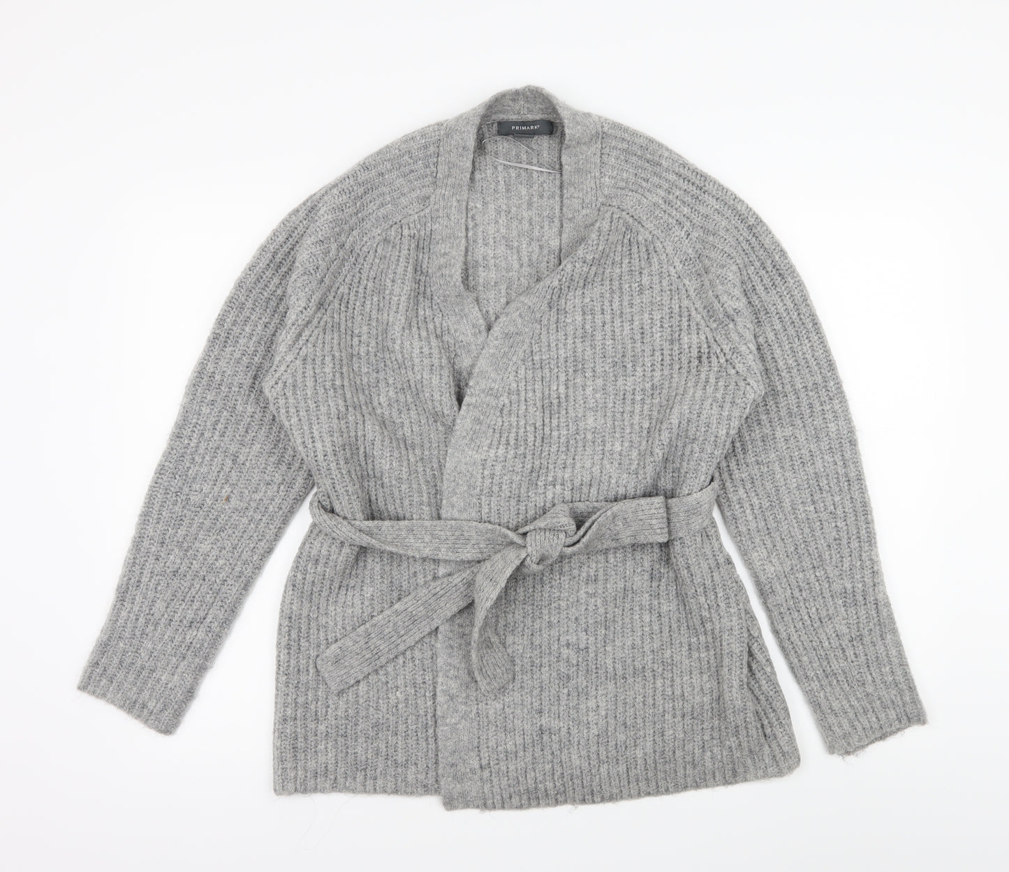 Primark Womens Grey  Knit Cardigan Jumper Size 10