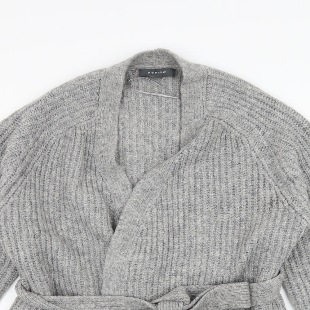 Primark Womens Grey  Knit Cardigan Jumper Size 10