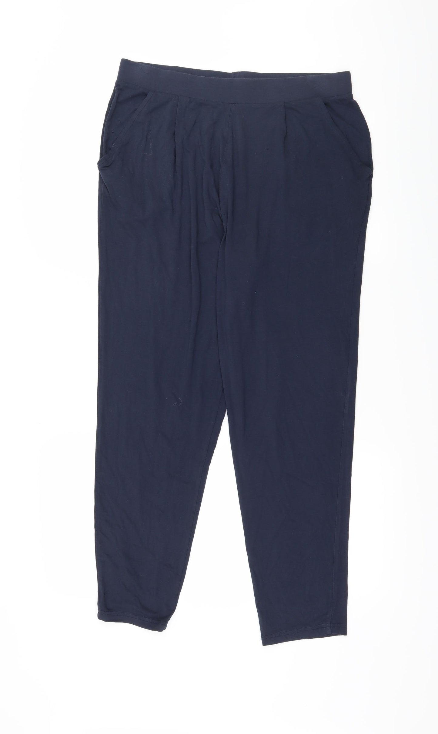 Marks and Spencer Womens Blue  Jersey Harem Trousers Size 14 L28 in