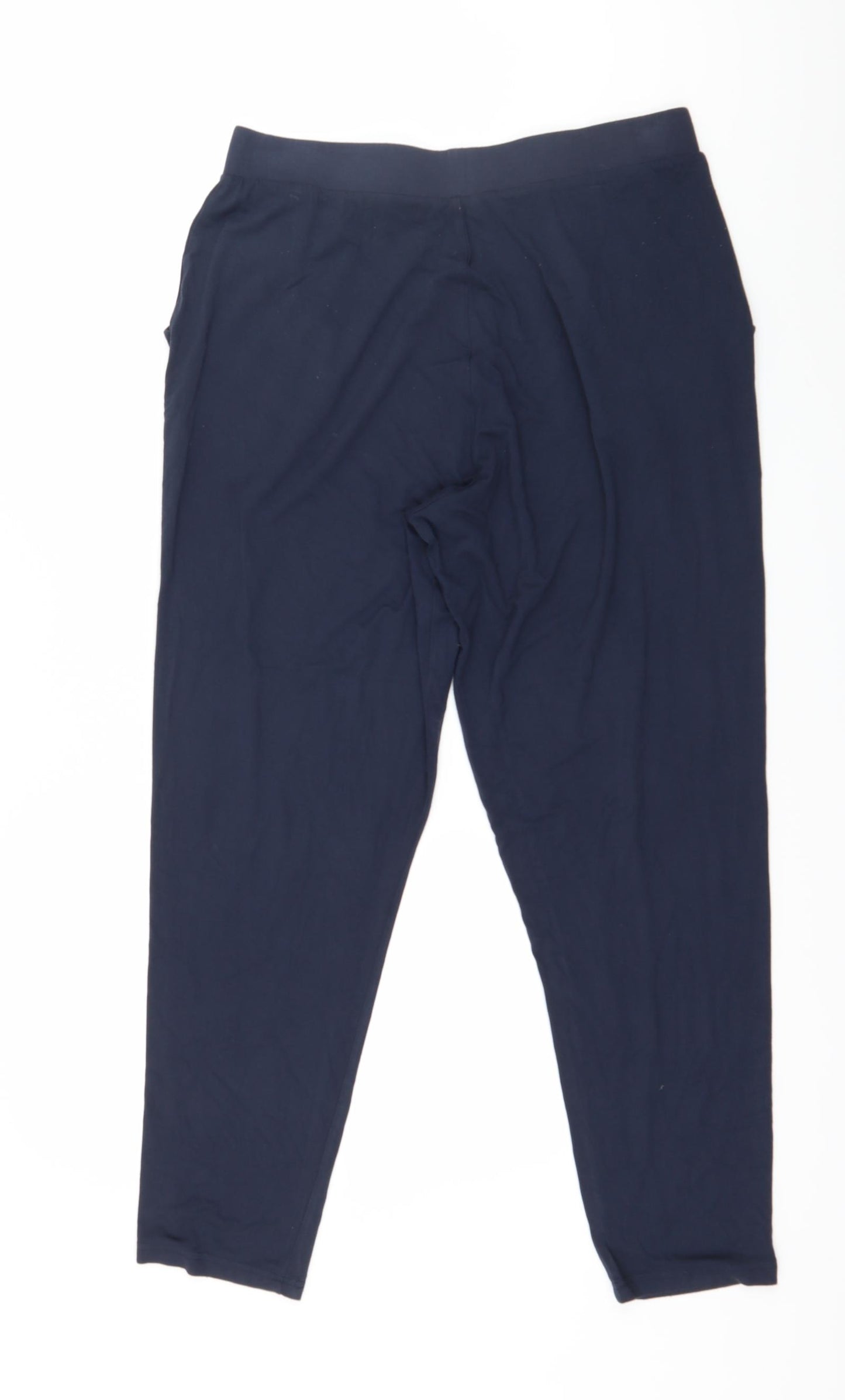 Marks and Spencer Womens Blue  Jersey Harem Trousers Size 14 L28 in