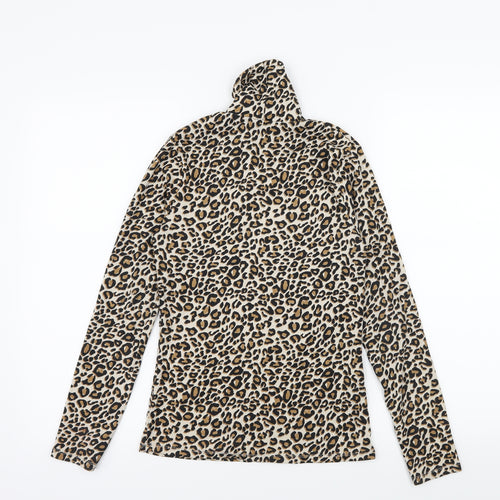 George Girls Brown Animal Print Jersey Basic T-Shirt Size 12-13 Years