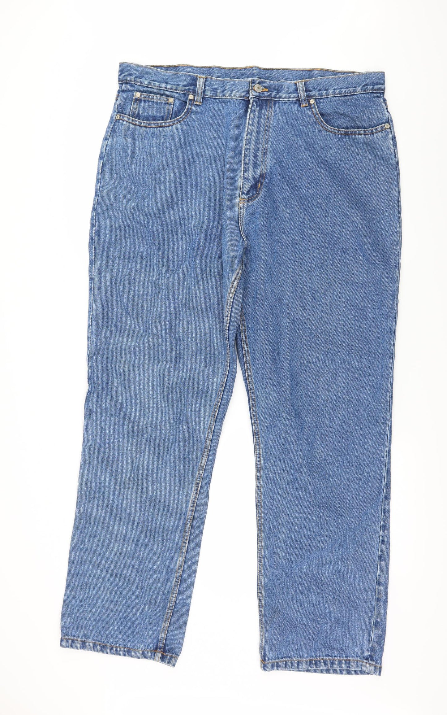 Easy Mens Blue  Denim Straight Jeans Size 40 L32 in