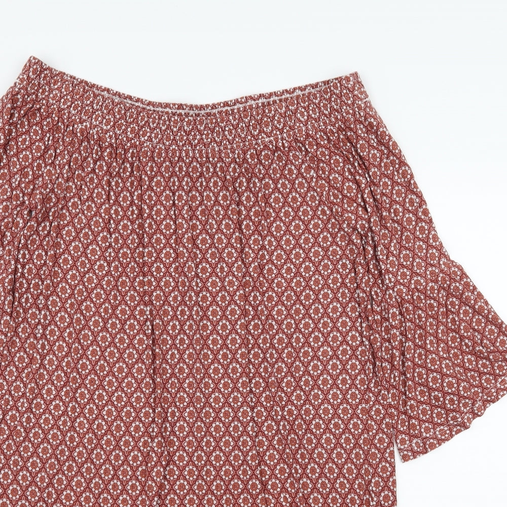 NEXT Womens Orange Geometric Jersey A-Line  Size 8