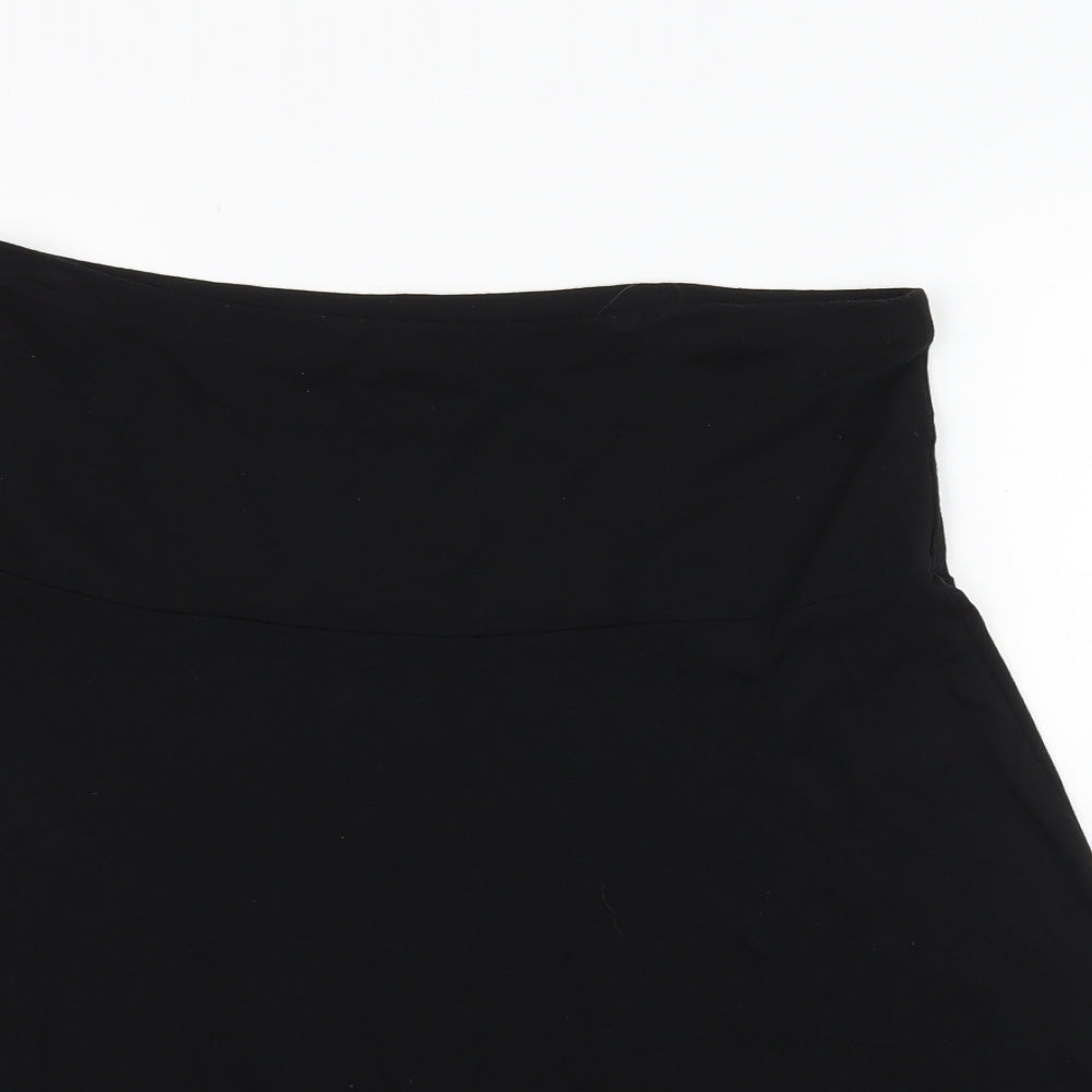 H&M Womens Black  Jersey Flare Skirt Size 8