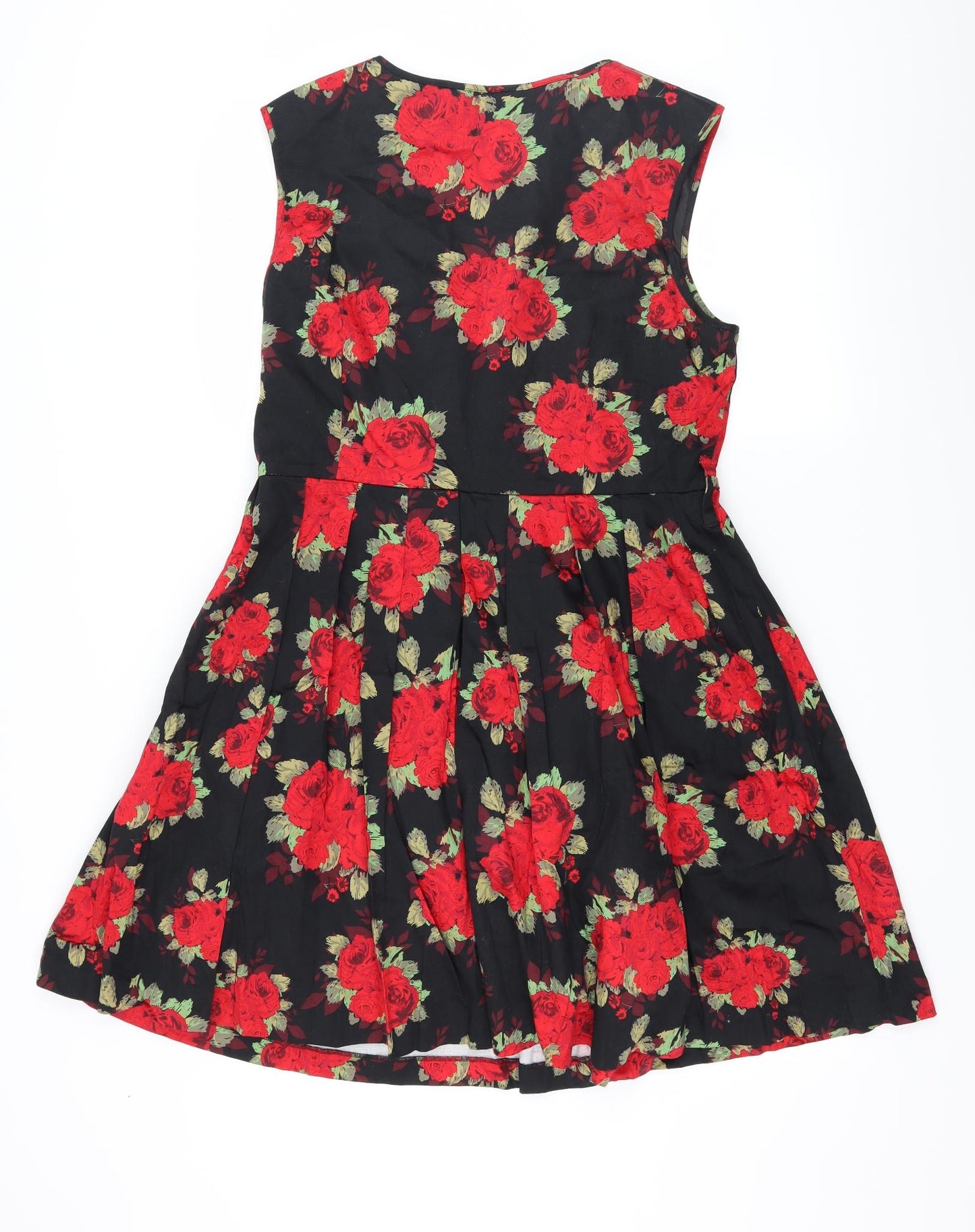 Papaya Womens Black Floral  Fit & Flare  Size 16