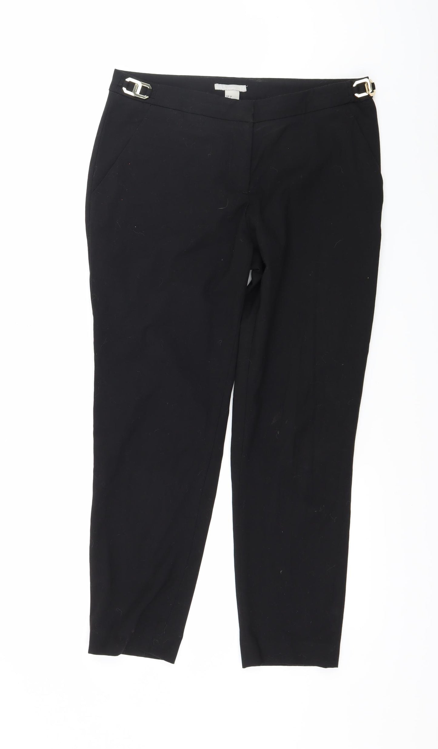 H&M Womens Black   Trousers  Size 10 L25 in