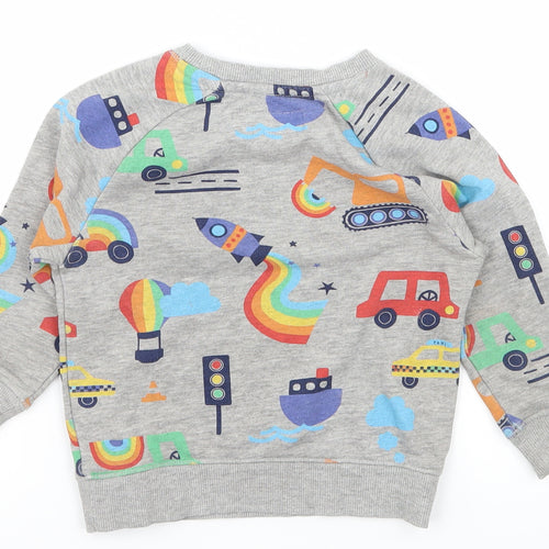 NEXT Boys Grey Geometric Jersey Pullover Jumper Size 12-18 Months  - Rocket