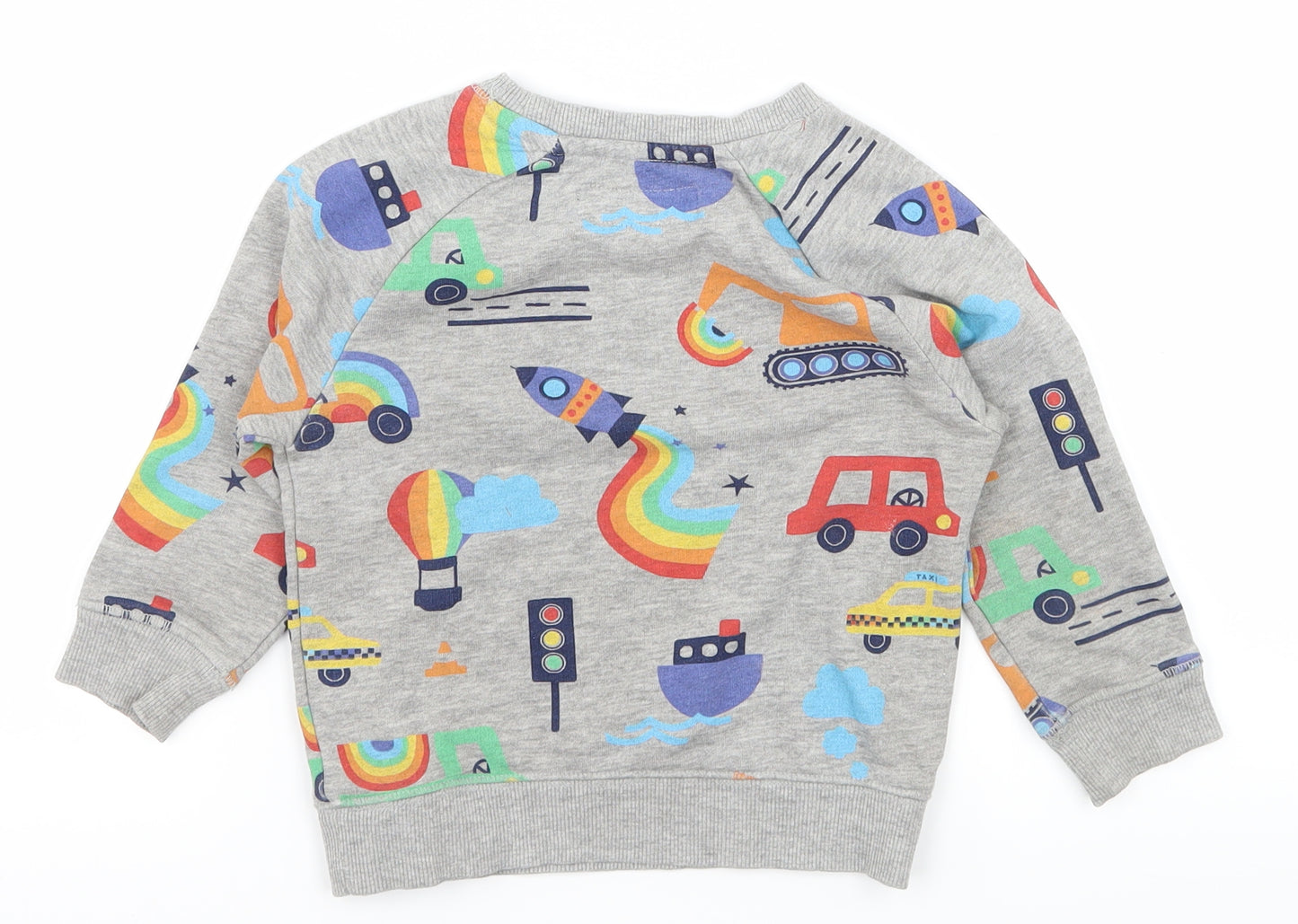 NEXT Boys Grey Geometric Jersey Pullover Jumper Size 12-18 Months  - Rocket