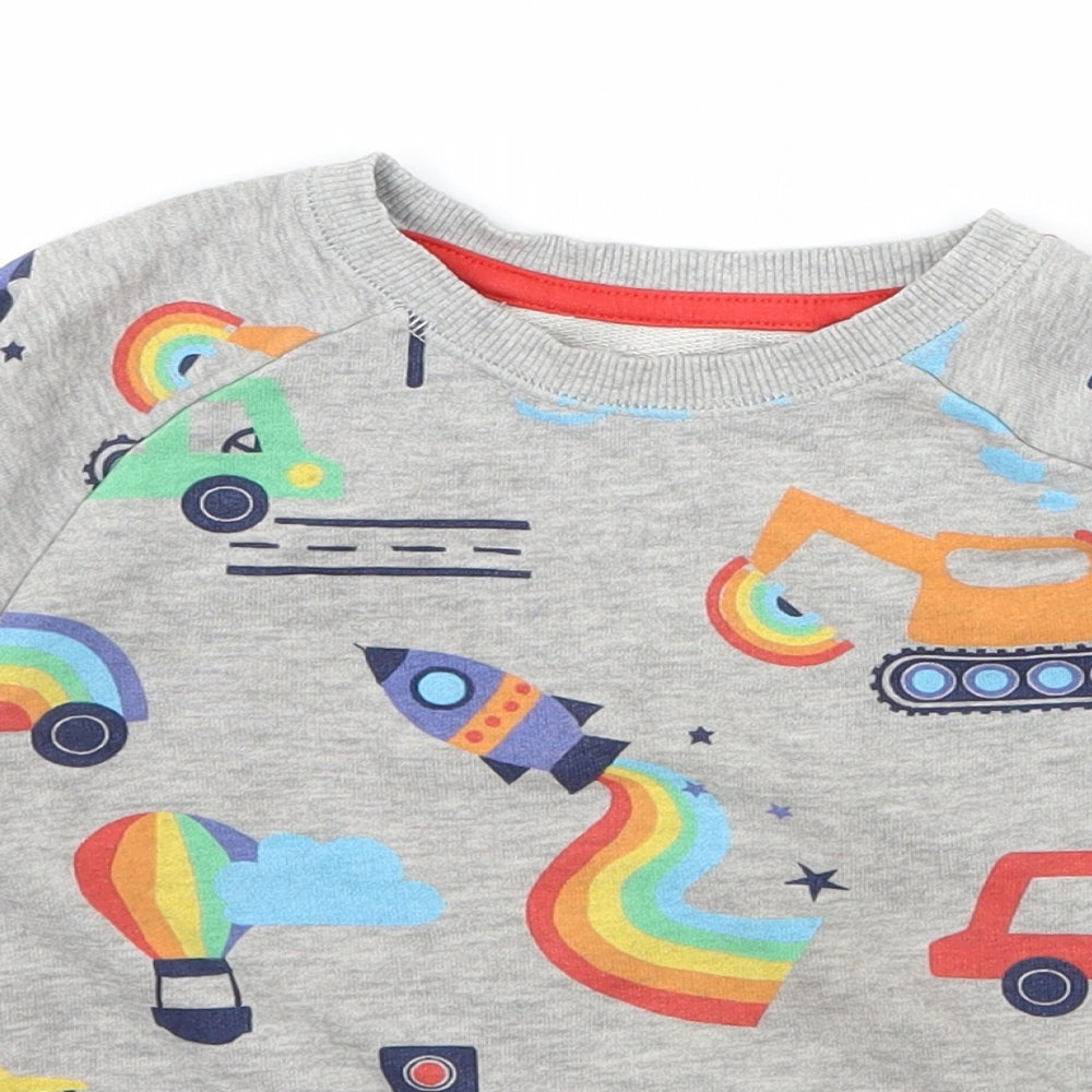 NEXT Boys Grey Geometric Jersey Pullover Jumper Size 12-18 Months  - Rocket