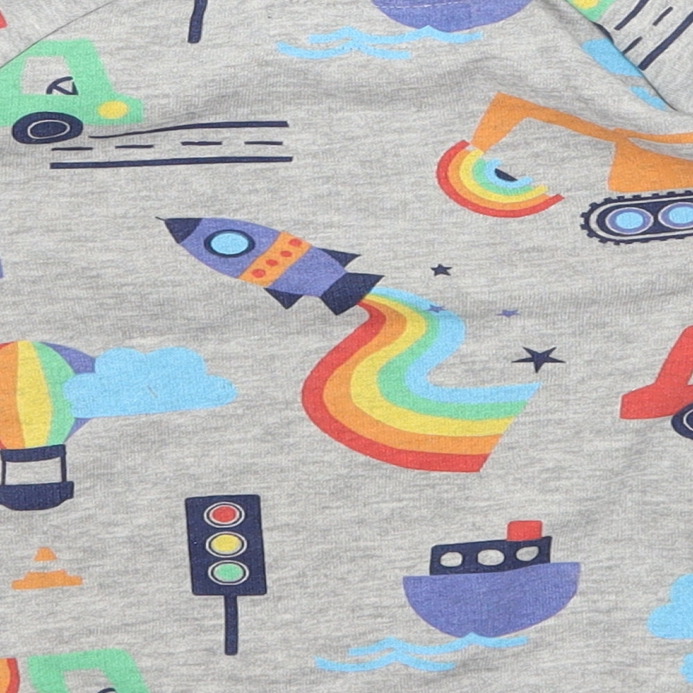 NEXT Boys Grey Geometric Jersey Pullover Jumper Size 12-18 Months  - Rocket