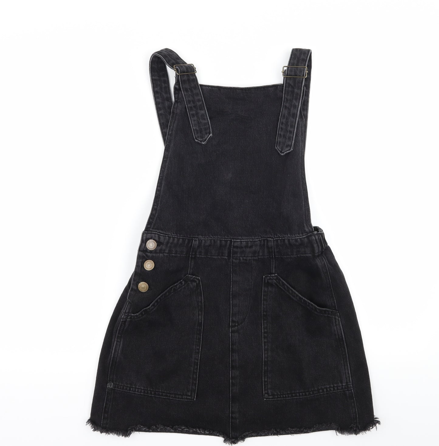 BDG Womens Black  Denim Pinafore/Dungaree Dress  Size S