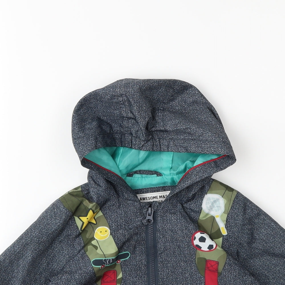 Marks and Spencer Boys Blue   Rain Coat Coat Size 2 Years