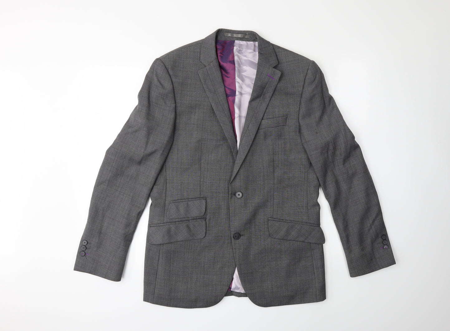 Preworn Mens Grey Check  Jacket Suit Jacket Size 48