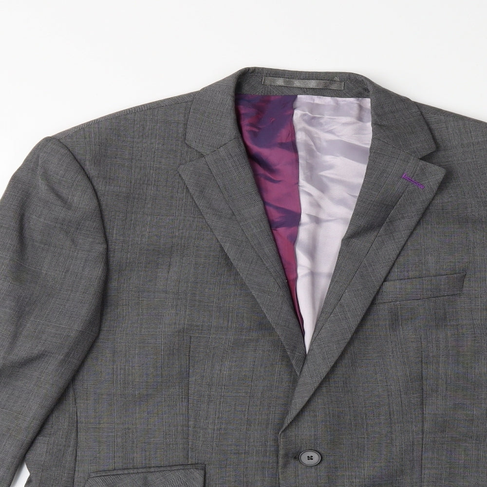 Preworn Mens Grey Check  Jacket Suit Jacket Size 48