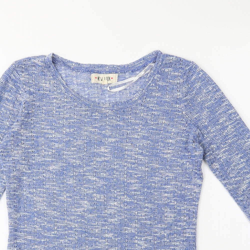 New Look Womens Blue  Knit Pullover Jumper Size 10