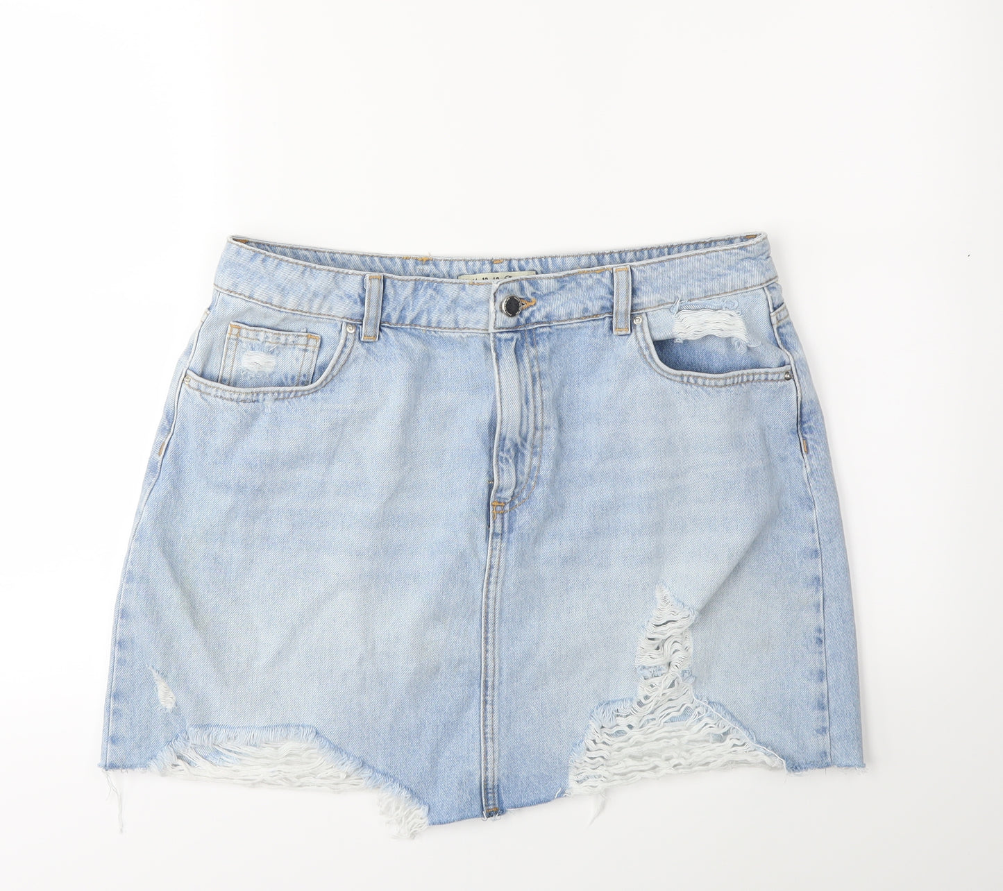 Denim & Co. Womens Black  Denim Mini Skirt Size 16