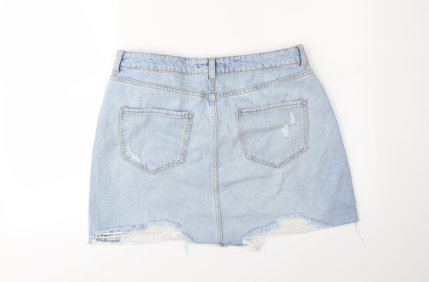 Denim & Co. Womens Black  Denim Mini Skirt Size 16
