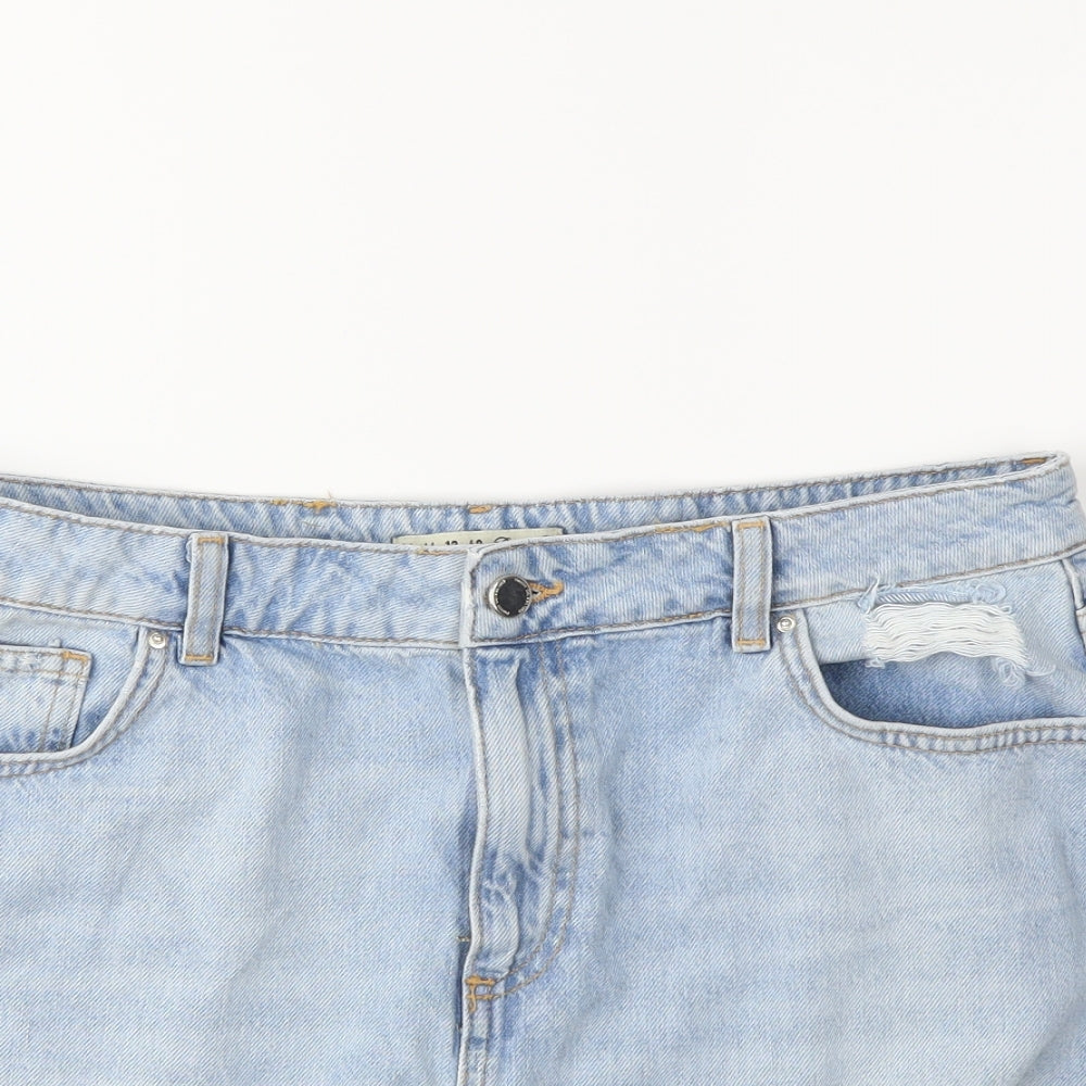Denim & Co. Womens Black  Denim Mini Skirt Size 16