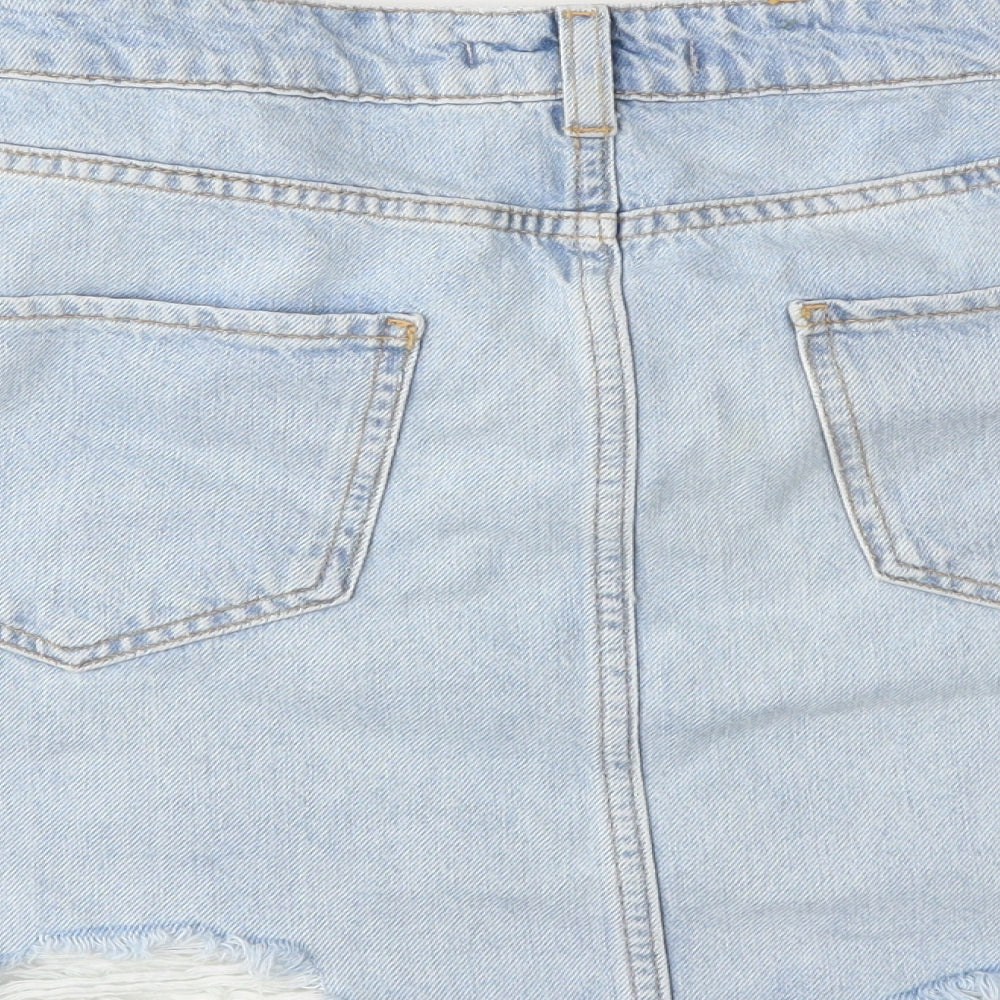 Denim & Co. Womens Black  Denim Mini Skirt Size 16