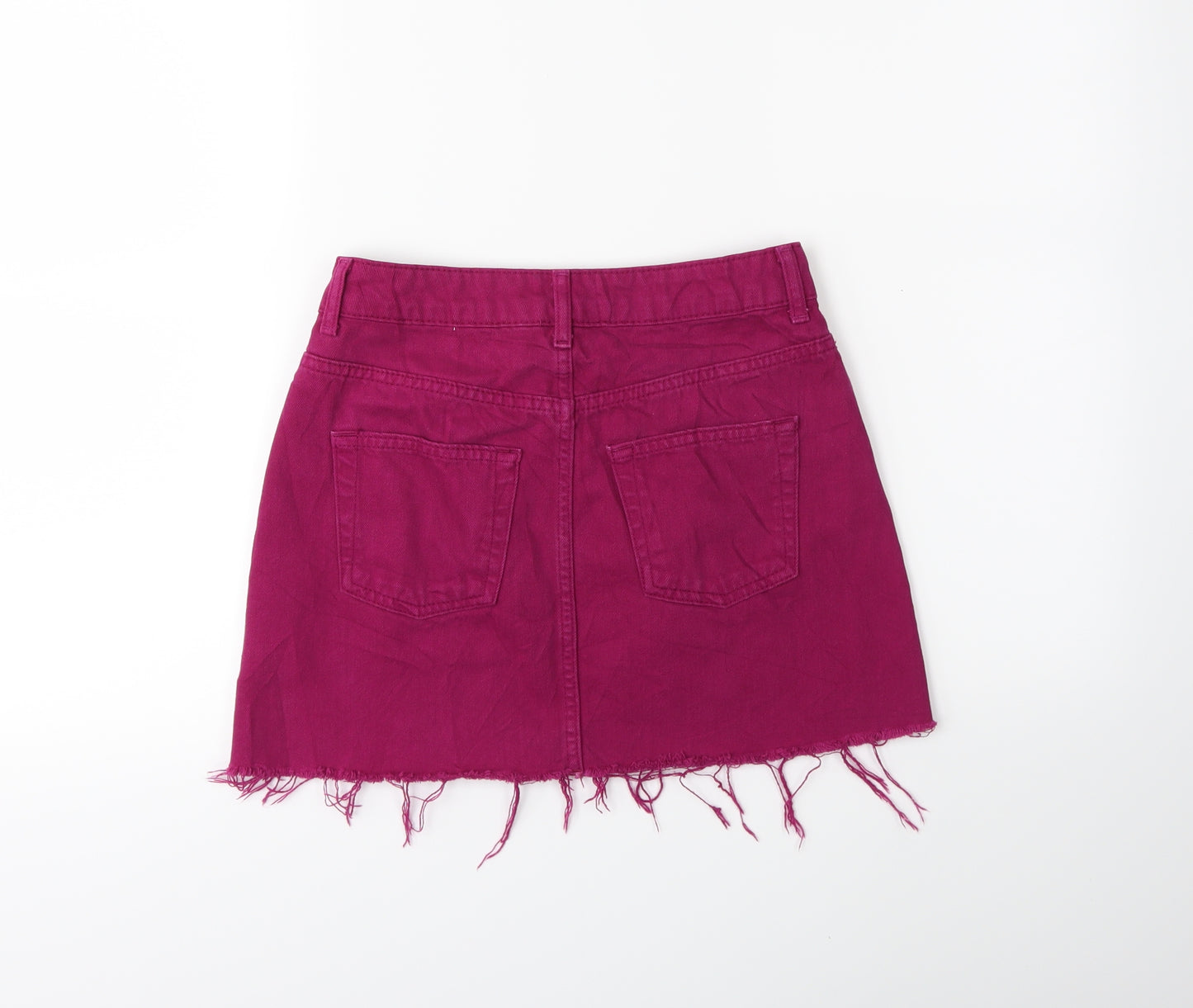Topshop Womens Purple  Denim Mini Skirt Size 8