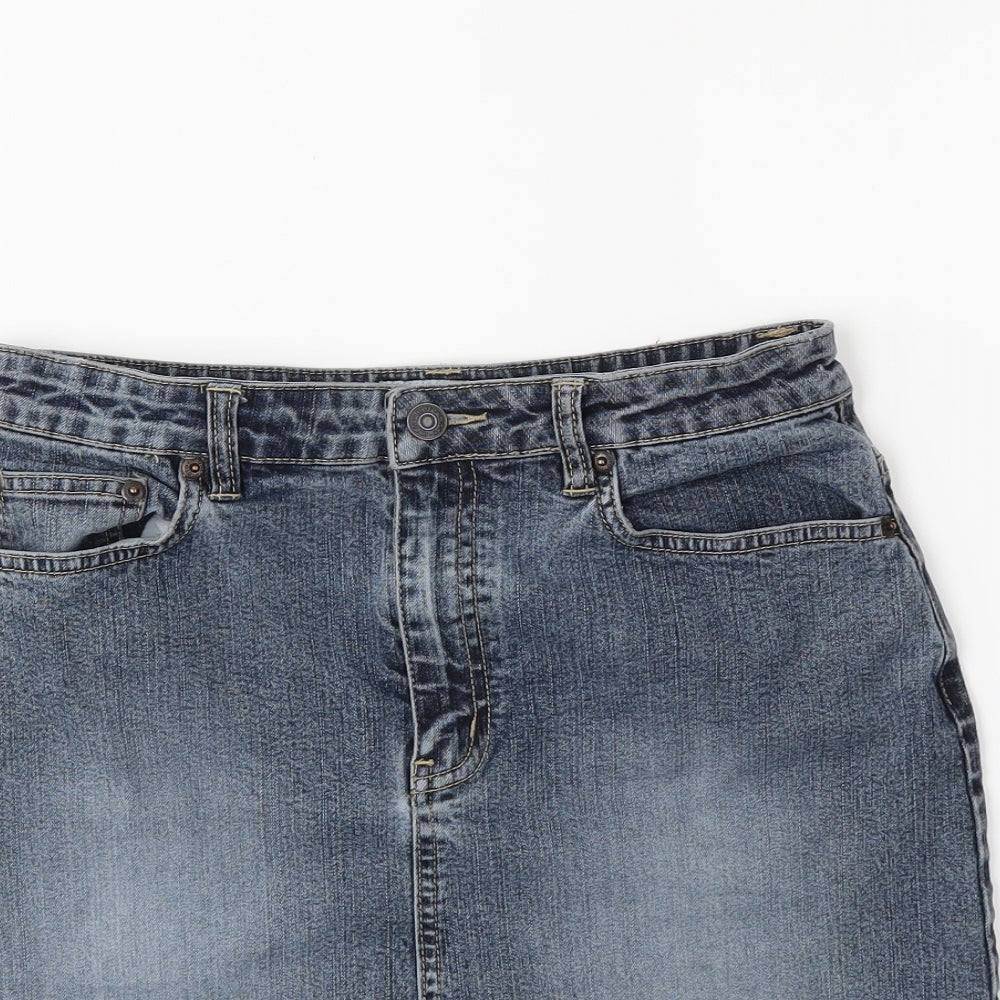 Moto Womens Blue  Denim Straight & Pencil Skirt Size 12