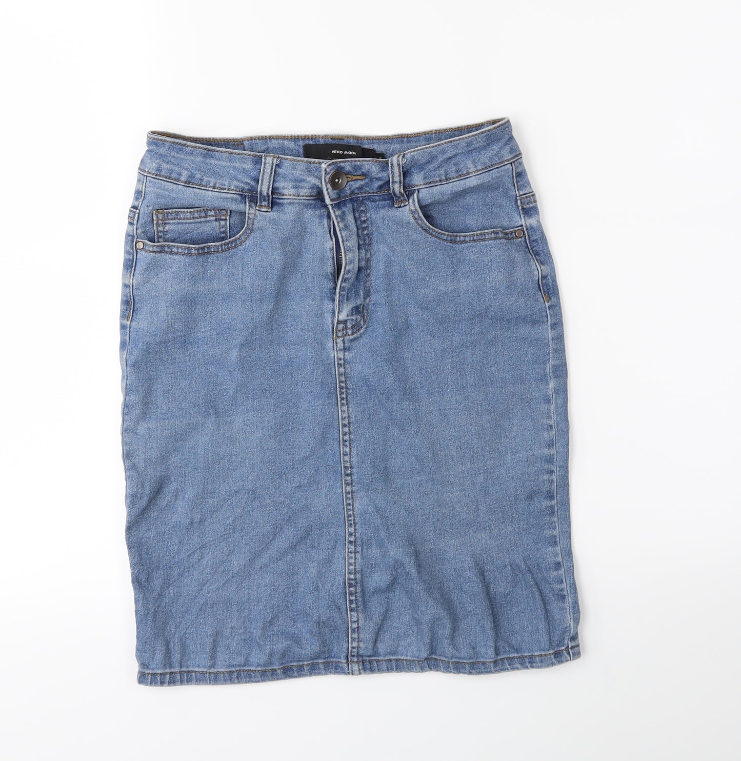 VERO MODA Womens Blue  Denim Straight & Pencil Skirt Size S