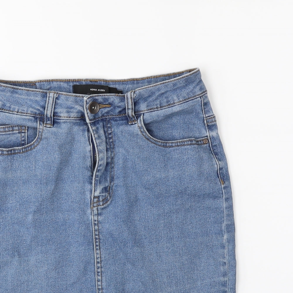 VERO MODA Womens Blue  Denim Straight & Pencil Skirt Size S