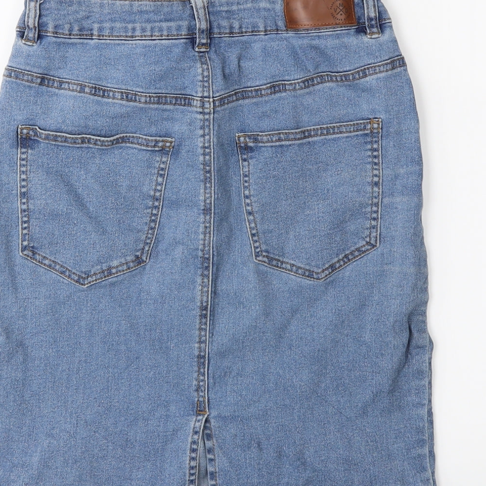 VERO MODA Womens Blue  Denim Straight & Pencil Skirt Size S