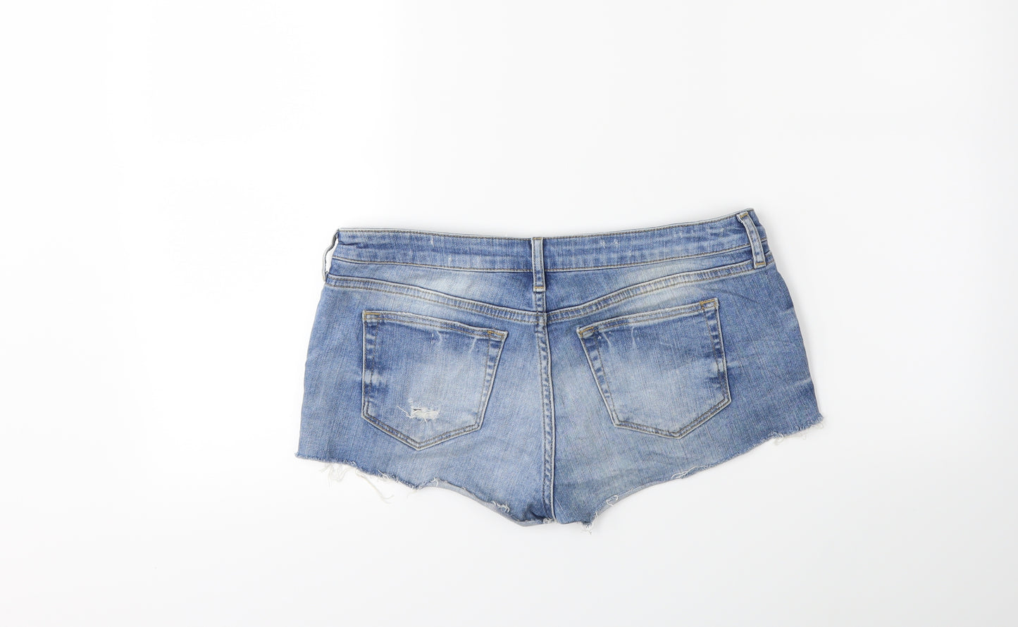 Topshop Womens Blue  Denim Hot Pants Shorts