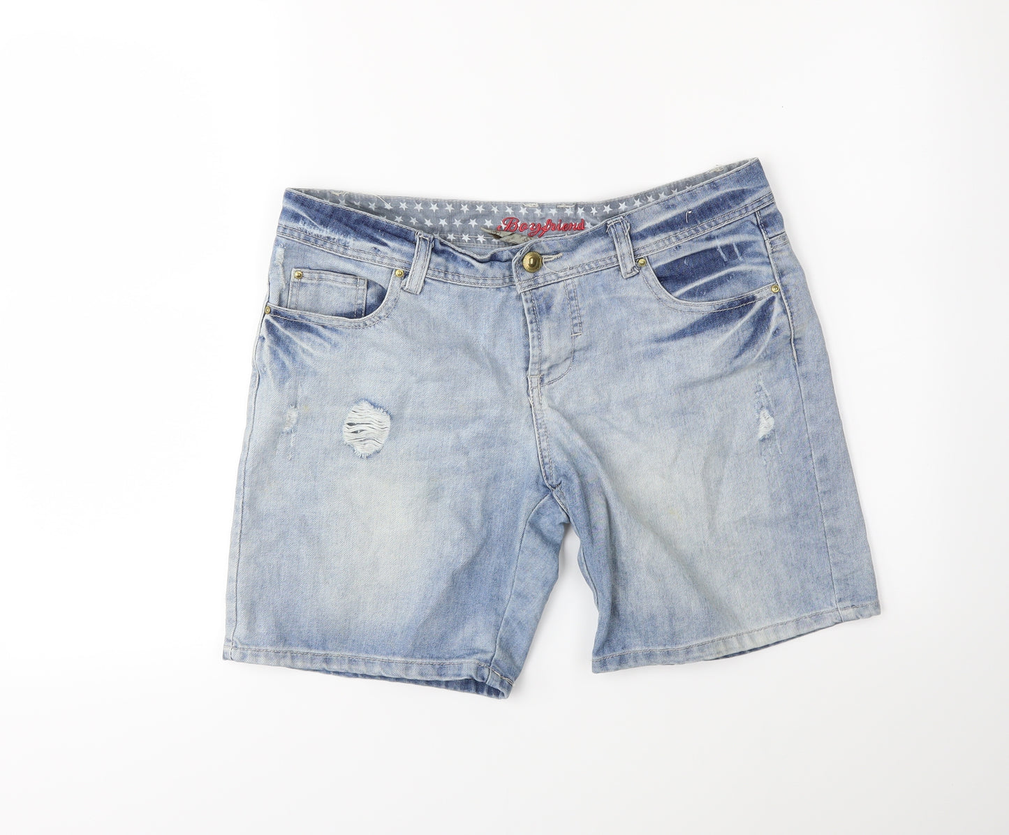 Denim & Co. Womens Blue  Denim Cut-Off Shorts Size 10