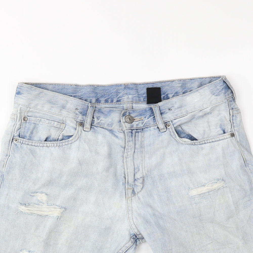 H&M Boys Blue  Denim Cargo Shorts Size 13 Years
