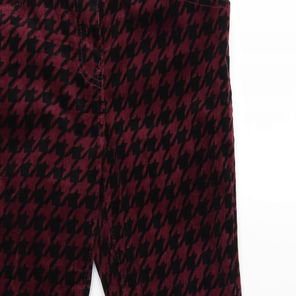 Be beau Womens Pink Houndstooth Corduroy Trousers  Size 10 L27 in