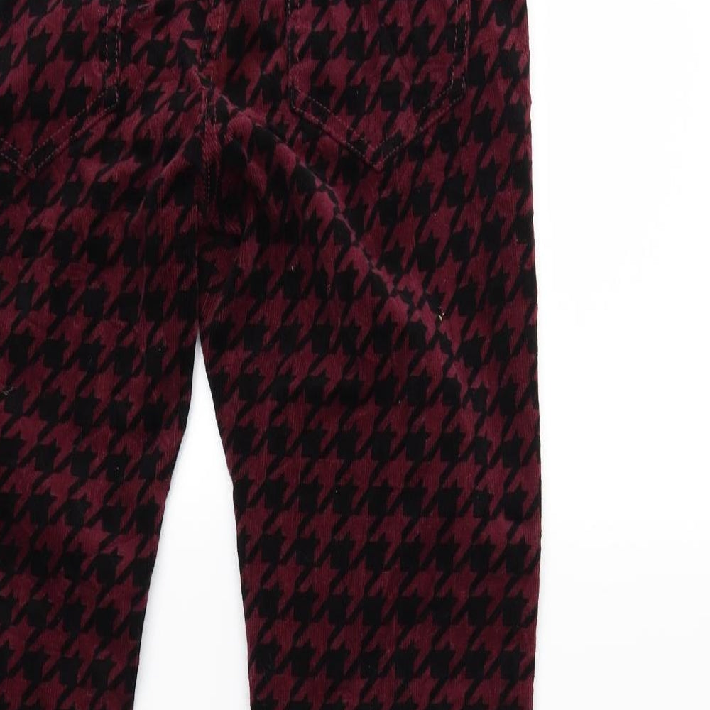 Be beau Womens Pink Houndstooth Corduroy Trousers  Size 10 L27 in