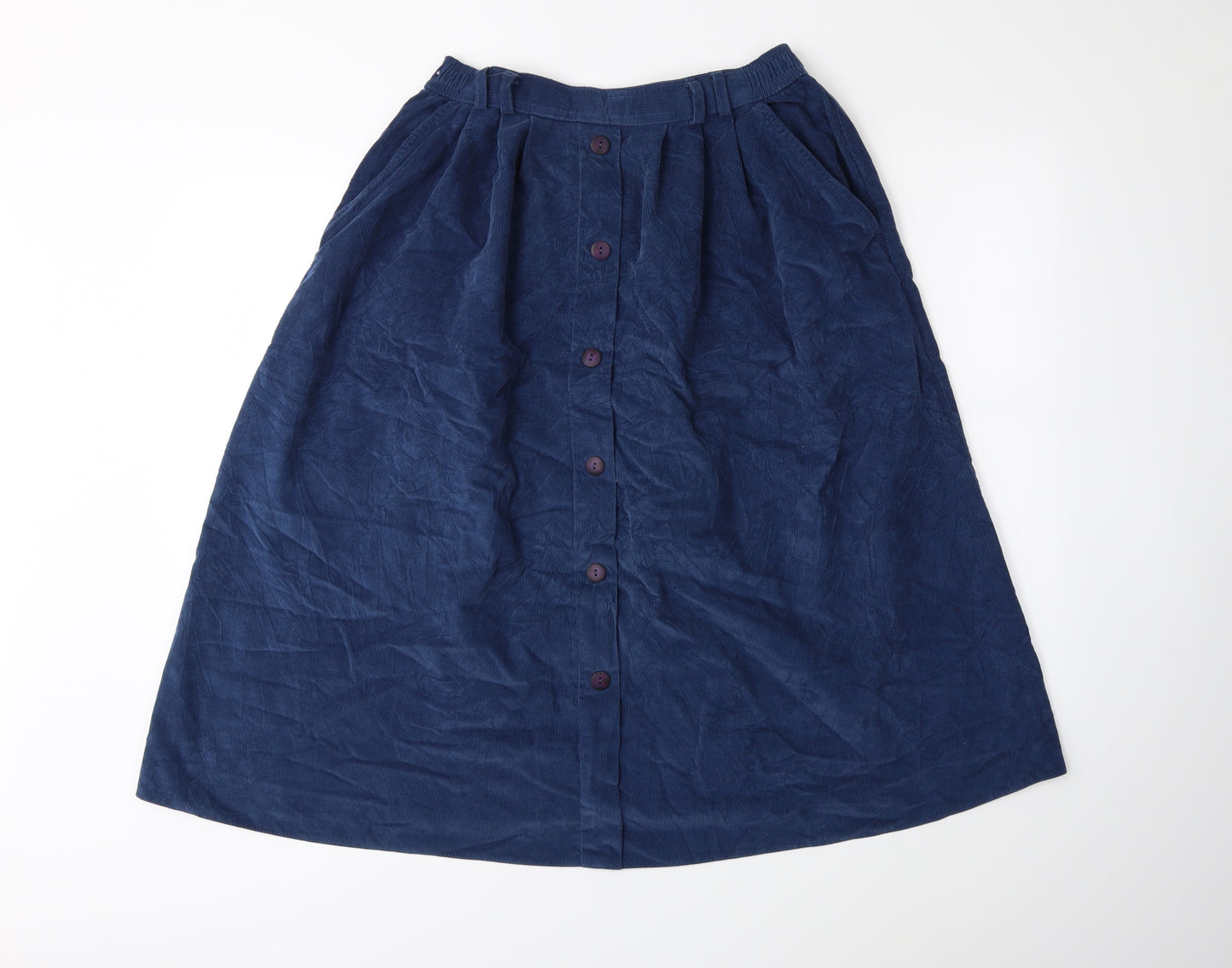 Marks and Spencer Womens Blue  Corduroy Flare Skirt Size 34