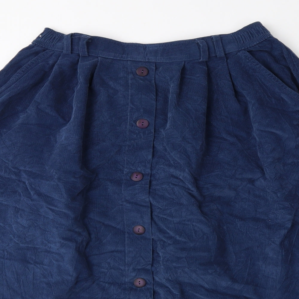 Marks and Spencer Womens Blue  Corduroy Flare Skirt Size 34