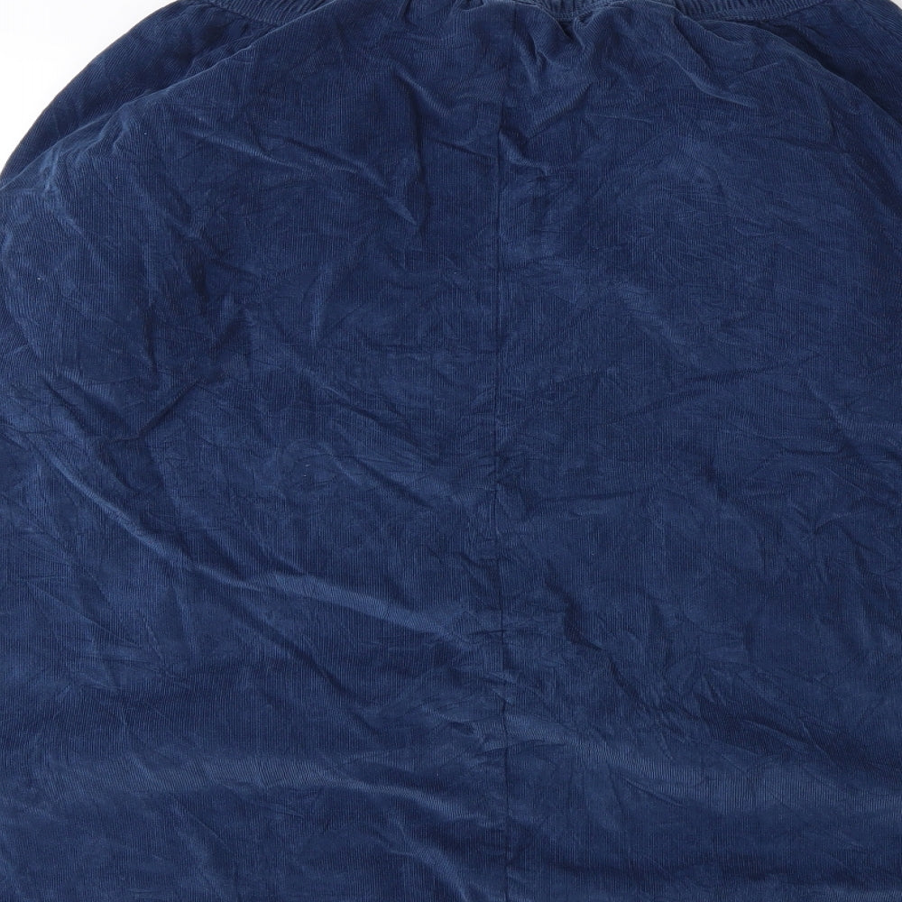 Marks and Spencer Womens Blue  Corduroy Flare Skirt Size 34