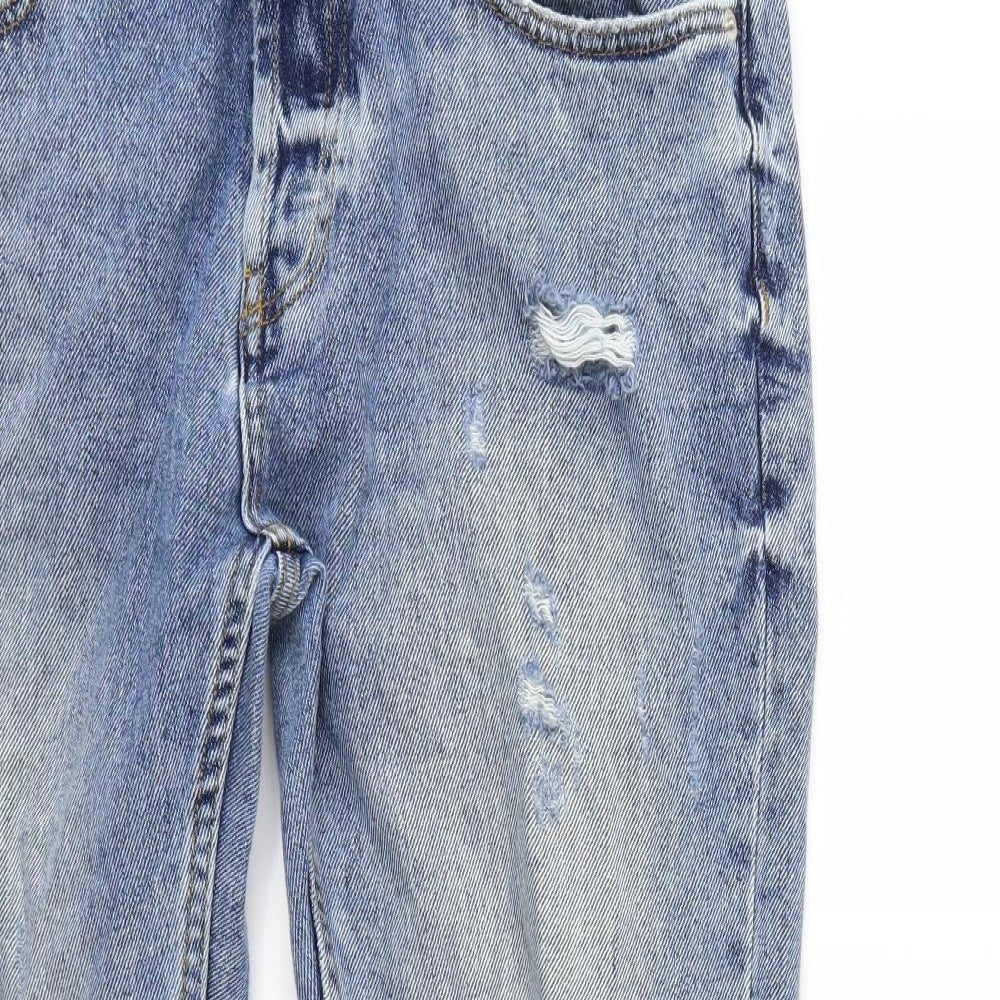 Zara Womens Blue  Denim Straight Jeans Size 12 L20 in