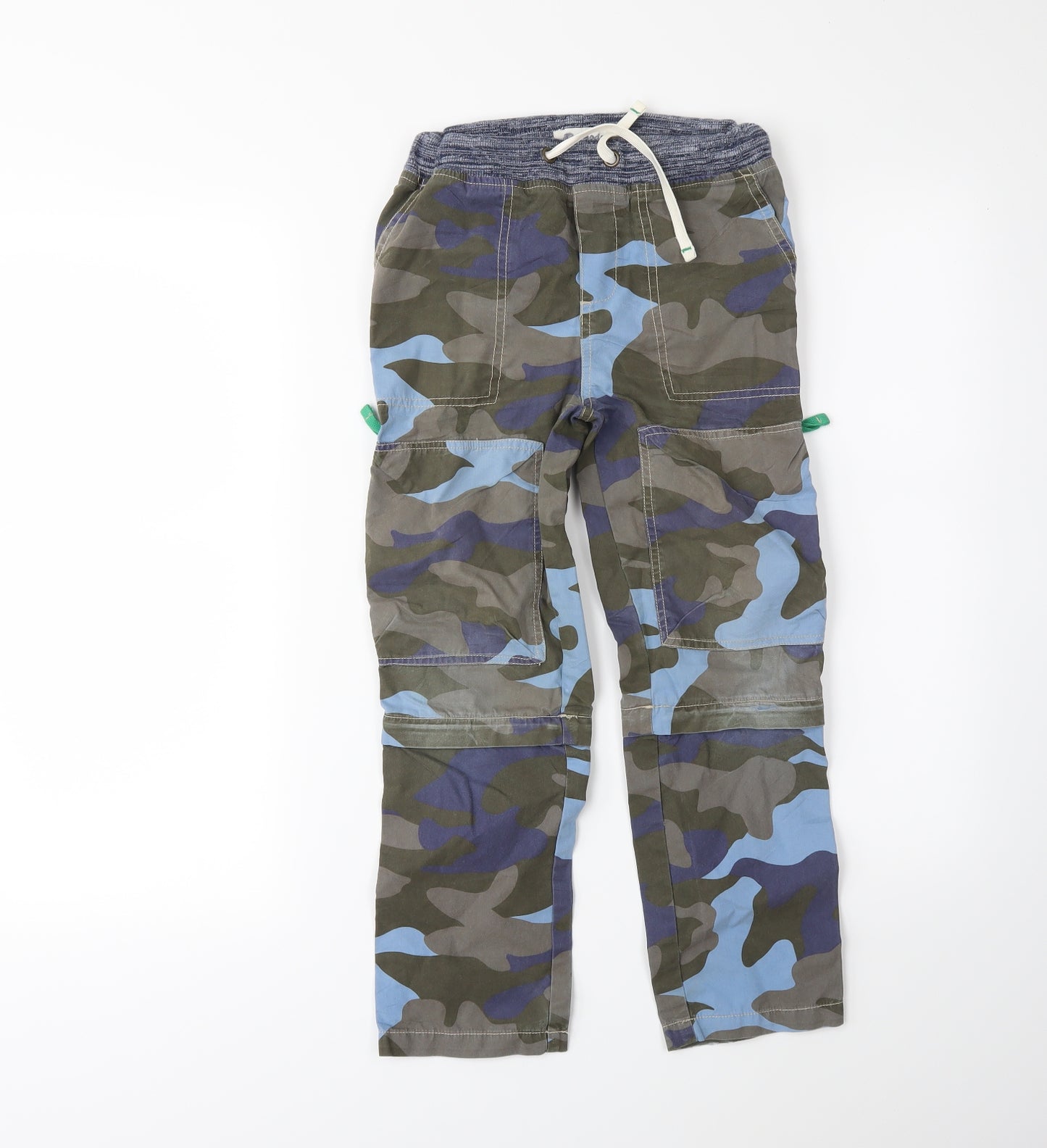 Mini Boden Boys Green Camouflage  Cargo Trousers Size 8 Years