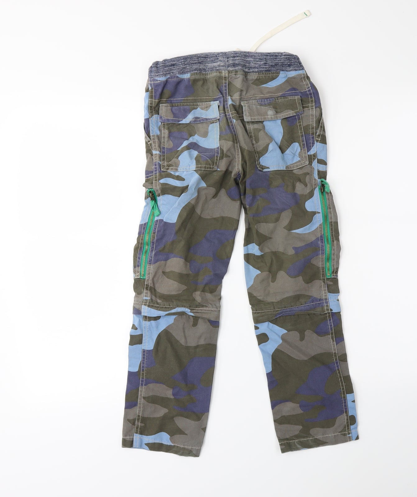 Mini Boden Boys Green Camouflage  Cargo Trousers Size 8 Years